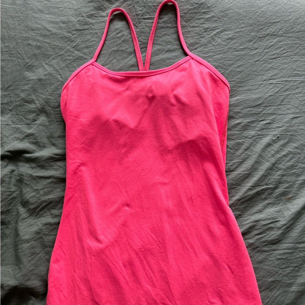 Pink lululemon power Y tank